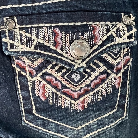 Faded Glory Vintage 90s Jeans Heavily Embellished Blinged Pockets Size 8 Boot - Picture 16 of 16